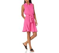 Amazon Essentials Robe Chemise tissée sans Manches pour Femme, Rose Vif, Taille L