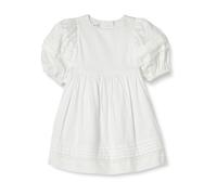 Amazon Essentials Robe Cintrée Et Évasée Manches Bouffantes 100 % Coton Fille, Blanc, 4 ans