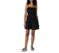 Amazon Essentials Robe Courte à Corsage Smocké en Satin de Coton, Coupe Classique Femme, Noir, XL