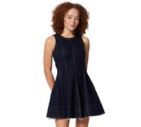 Amazon Essentials Robe Courte ajustée et évasée en Jean pour Femme, Denim délavé, Taille 36