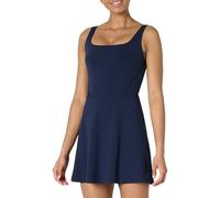 Amazon Essentials Robe de Tennis Active FormFlex sans Manches, avec Body, Soutien-Gorge et Short Intégrés, Ultra Douce Femme, Bleu Marine, L