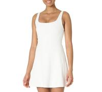 Amazon Essentials Robe de Tennis Active FormFlex Sans Manches, avec Body, Soutien-Gorge et Short Intégrés, Ultra Douce Femme, Blanc, L