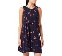 Amazon Essentials Robe débardeur cintrée (Disponible en Grande Taille) Femme, Bleu Marine Tulipes, S