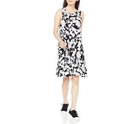 Amazon Essentials Robe débardeur cintrée (Disponible en Grande Taille) Femme, Noir Fleuri, XXL