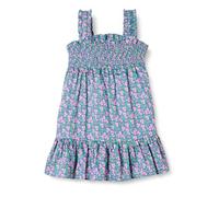 Amazon Essentials Robe Débardeur Smockée 100 % Coton Fille, Bleu Posey Floral, 4 ans