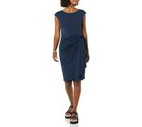 Amazon Essentials Robe Effet Portefeuille, col Bateau et Mancherons Femme, Bleu Marine, XL
