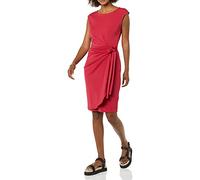 Amazon Essentials Robe Effet Portefeuille, col Bateau et Mancherons Femme, Rouge Framboise, XXL