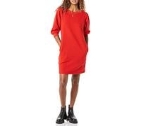 Amazon Essentials Robe en Molleton Style Sweat à Manches Bouffantes et Col Bateau (Disponible en Grande Taille) Femme, Rouge, L
