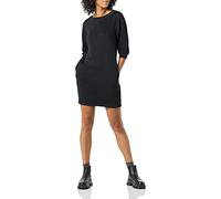 Amazon Essentials Robe en Molleton Style Sweat à Manches Bouffantes et Col Bateau (Disponible en Grande Taille) Femme, Noir, 4XL Grande taille