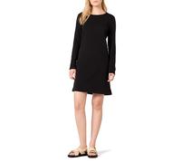 Amazon Essentials Robe en Polaire Longueur au-Dessus du Genou avec Manches Longues et col Rond Femme, Noir, M