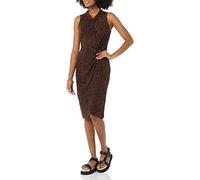 Amazon Essentials Robe Encolure Cache-Cœur Croisé sur La Nuque sans Manche Femme, Brun Caramel Foncé Guépard, L