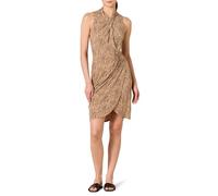 Amazon Essentials Robe Encolure Cache-Cœur Croisé sur La Nuque sans Manche Femme, Fauve Clair Léopard, L