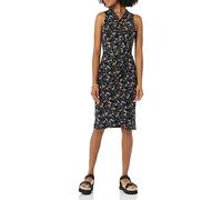 Amazon Essentials Robe Encolure Cache-Cœur Croisé sur La Nuque sans Manche Femme, Noir Jaune Floral, XXL