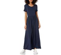 Amazon Essentials Robe Longue Cintrée À Manches Courtes (Grandes Tailles Disponibles) Femme, Bleu Marine, L