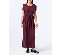 Amazon Essentials Robe Longue Cintrée À Manches Courtes (Grandes Tailles Disponibles) Femme, Bordeaux, XS