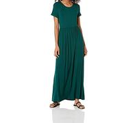 Amazon Essentials Robe Longue Cintrée À Manches Courtes (Grandes Tailles Disponibles) Femme, Vert Jade, M