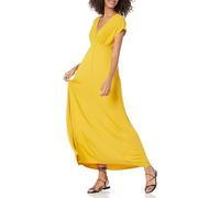 Amazon Essentials Robe Longue cintrée (Disponible en Grande Taille) Femme, Jaune Foncé, XL
