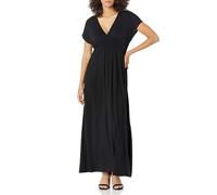Amazon Essentials Robe Longue cintrée (Disponible en Grande Taille) Femme, Noir, L