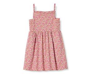 Amazon Essentials Robe Midi à Bretelles en Coton Fille, Beige Rose Incandescent Posey Floral, 5 Ans