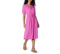 Amazon Essentials Robe Midi Trapèze à Coupe Décontractée et Respirante, à Manches Courtes Boutonnée sur le Devant avec Taille à Cordon de Serrage et Poches Femme, Rose Vif, XXL