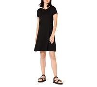 Amazon Essentials Robe trapèze à Manches Courtes, Encolure dégagée (Disponible en Grande Taille) Femme, Noir, XL