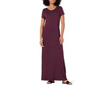 Amazon Essentials Robe Très Longue Fluide à Manches Courtes Femme, Bordeaux, XL