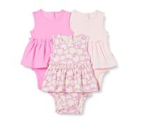 Amazon Essentials Robes Barboteuses sans Manches Bébé Fille, Lot de 3, Pommes/Rose, 6-9 mois
