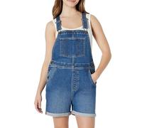 Amazon Essentials Salopette Courte en Denim, Bretelles Réglables, Coupe Décontractée, Moyennement Extensible Femme, Bleu Moyen Vintage, XXL