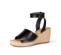 Amazon Essentials Sandale Espadrille Compensée Confortable Femme, Noir, 43 EU