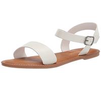 Amazon Essentials Sandales à Double Bride avec Boucles Femme, Blanc, 39 EU