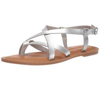Amazon Essentials Sandales à Lanières Décontractées Femme, Argent, 39 EU