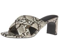 Amazon Essentials Sandales Croisées à Talons avec Lanières Rembourrées et Semelle Intérieure en Mousse à Mémoire de Forme Femme, Multi Simili Peau de Serpent, 38.5 EU