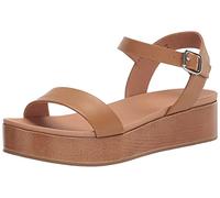 Amazon Essentials Sandales Plates à Deux Lanières Femme, Cognac, 38.5 EU