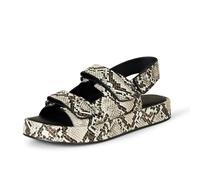 Amazon Essentials Sandales Plates Compensées à Triple Lanière Réglable Femme, Multi Simili Peau de Serpent, 41 EU