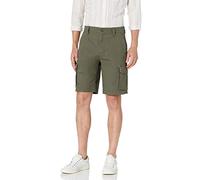Amazon Essentials Short Cargo Léger et Extensible en Tissu Indéchirable, 25cm Homme, Vert Olive, 38W