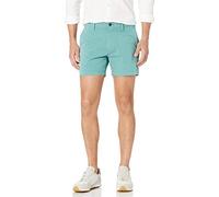 Amazon Essentials Short Chino 13cm, Extensible et Confortable, à Devant Plat, Coupe Ajustée Homme, Vert des Mers du Sud, 36W