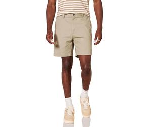 Amazon Essentials Short Chino Coupe Classique, Entrejambe 18 cm Homme, Kaki, 28W