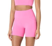 Amazon Essentials Short Cycliste Active FormFlex Ultra Doux avec Poches, Taille Haute, 13 cm Femme, Rose Flamingo, XS