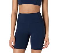 Amazon Essentials Short Cycliste Active FormFlex Ultra Doux avec Poches, Taille Haute, 18cm Femme, Bleu Marine, XL