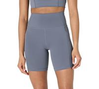 Amazon Essentials Short Cycliste Active FormFlex Ultra Doux avec Poches, Taille Haute, 18cm Femme, Gris Ardoise, M