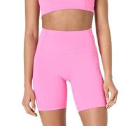 Amazon Essentials Short Cycliste Active FormFlex Ultra Doux avec Poches, Taille Haute, 18cm Femme, Rose Flamingo, XXL