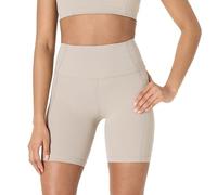 Amazon Essentials Short Cycliste Active FormFlex Ultra Doux avec Poches, Taille Haute, 18cm Femme, Taupe, XS