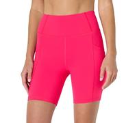Amazon Essentials Short Cycliste Active Total Train Taille Haute avec Poches, 18cm Femme, Rose Incandescent, XS