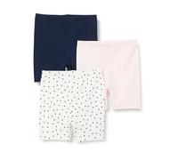 Amazon Essentials Short Cycliste Fille, Lot de 3, Bleu Marine/Points/Rose Pâle, 4 ans