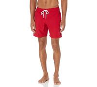 Amazon Essentials Short de Bain avec Doublure en Maille, Poches et Fermeture à Cordon Homme, Rouge, XS