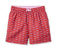 Amazon Essentials Short de Bain Long à Séchage Rapide Garçon, Lilas Rouge Crocodiles, 8 Ans