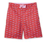 Amazon Essentials Short de Bain Long à Séchage Rapide Garçon, Lilas Rouge Crocodiles, 9 Ans