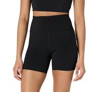 Amazon Essentials Short de Cyclisme Taille Haute Active FormFlex, Tissu Ultra Doux Femme, Noir, M