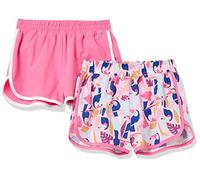 Amazon Essentials Short de Running Active Fille, Lot de 2, Rose Toucan, 3 ans