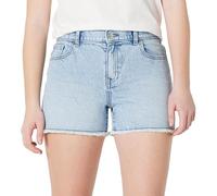 Amazon Essentials Short En Denim Découpé Moyennement Extensible, Taille Mi-Haute Fille, Bleu Givré Clair Délavé, 8 ans